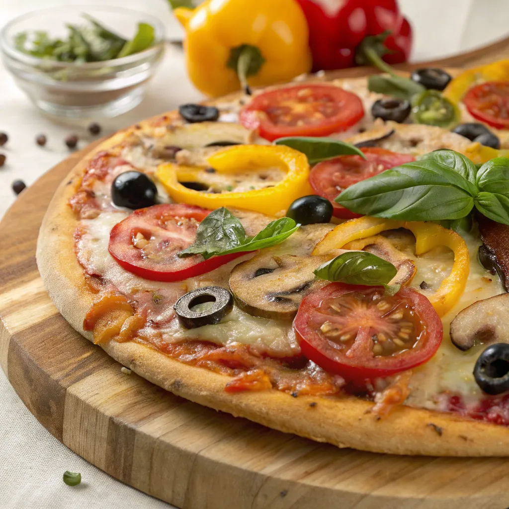 Delicious pizza with fresh ingredients